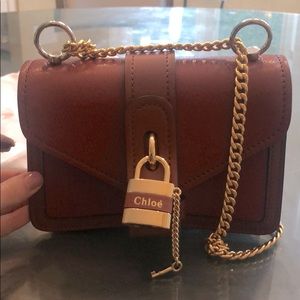 Chloe Mini Aby Chain Shoulder Bag in Sepia Brown